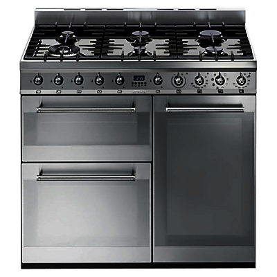 Smeg SY93 Symphony Dual Fuel Range Cooker, Stainless Steel Stainless Steel